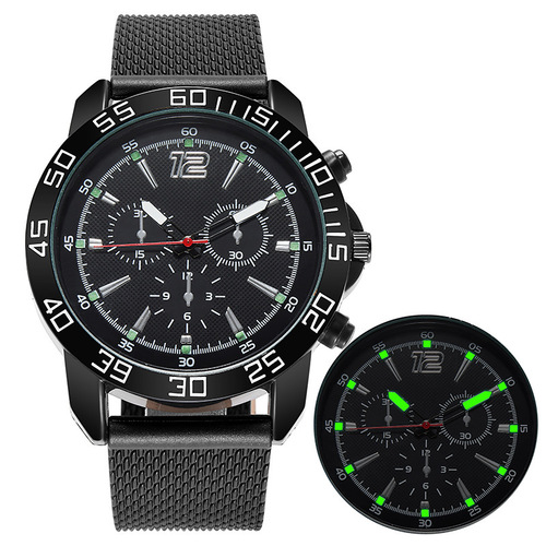 Foreign trade cross-border cool series men's mesh strap watch men's casual business luminous watch manufacturer wholesale