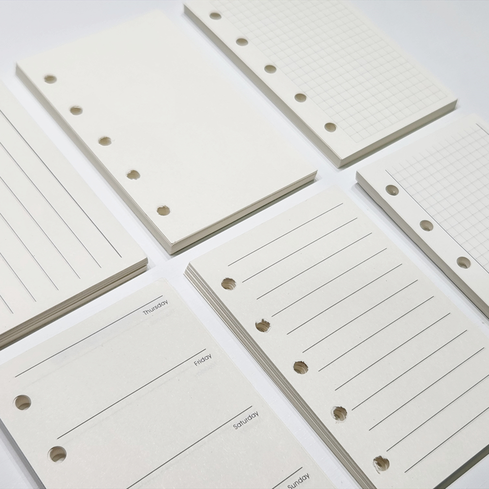 M5 A8 Notebook 5-Hole Loose-Leaf Paper Replacement Core Collection Square Blank To-Do Day, Week and Monthly Plan Inner Page 67mm