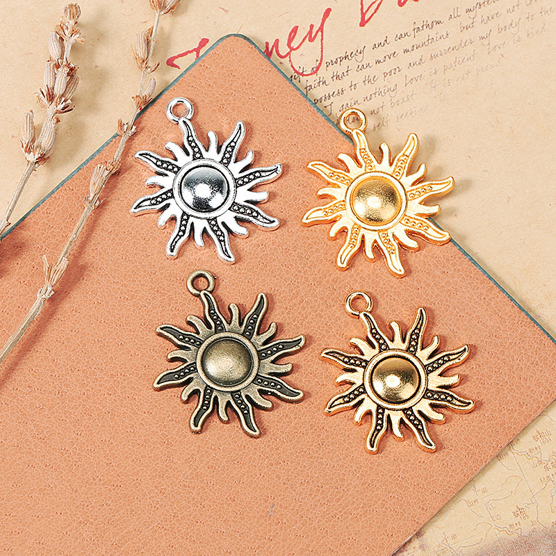 Cross-Border Aliexpress 25mm Alloy Sun Scorching Sun Retro Creative Handmade Alloy Material Wholesale