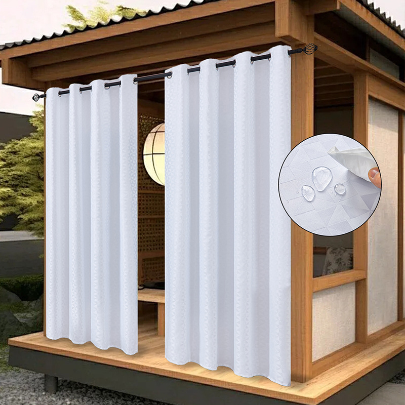 Wasserdichte Outdoor Vorhänge Für Balkon Mit Jacquard Stoff_voghion.com