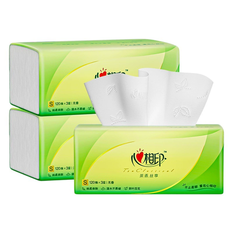 Сердце и сердце чаепития, рисовая бумага 120 перекачка салфетки для лица, салфетки для туалетной бумаги оптовая продажа