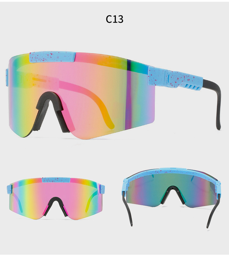 90g Weight Half Frame Glasses Structure Sunglasses Classification Tac, UV400 Protection Lens Material Biker Glasses Style Travel, Fishing Occasion All Seasons Season Unisex Gender Grey, Black Color Exaggerated Punk Streetwear Color Block Tac UV400 Protection Biker Half Frame Sports Sunglasses 19