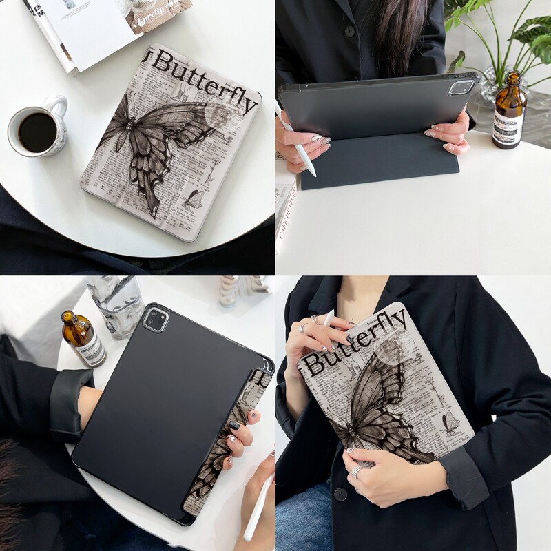 70% off Magnetic Flip iPad Case Creative Painted Anti-Drop Pu Leather Folding Stand Four-Corner Shockproof Tablet Cover