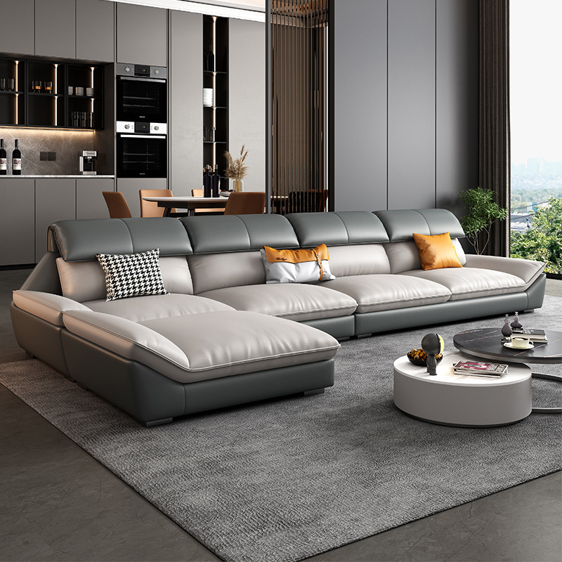Nordic Modern Technology Fabric Sofa for Small and Large Households, Three or Four Seats, Simple and Luxurious L-Shaped Living Room Combination Sofa