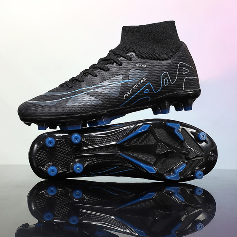 Reproducción transfronteriza de la Copa del Mundo C Luo Thorn 15 Zapatos de fútbol Putian Zapatos deportivos de entrenamiento de hierba de clavos largos de caña alta para hombres