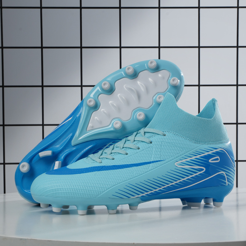 2025 nuevos zapatos de fútbol transfronterizos para hombres y mujeres AG clavos largos zapatos de entrenamiento antideslizantes juveniles de moda estudiantil