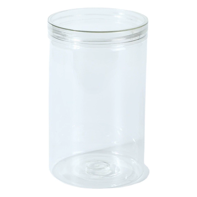 Пластиковая банка 85 мм, полностью прозрачная, пищевая, из ПЭТ, герметичная, для упаковки продуктов