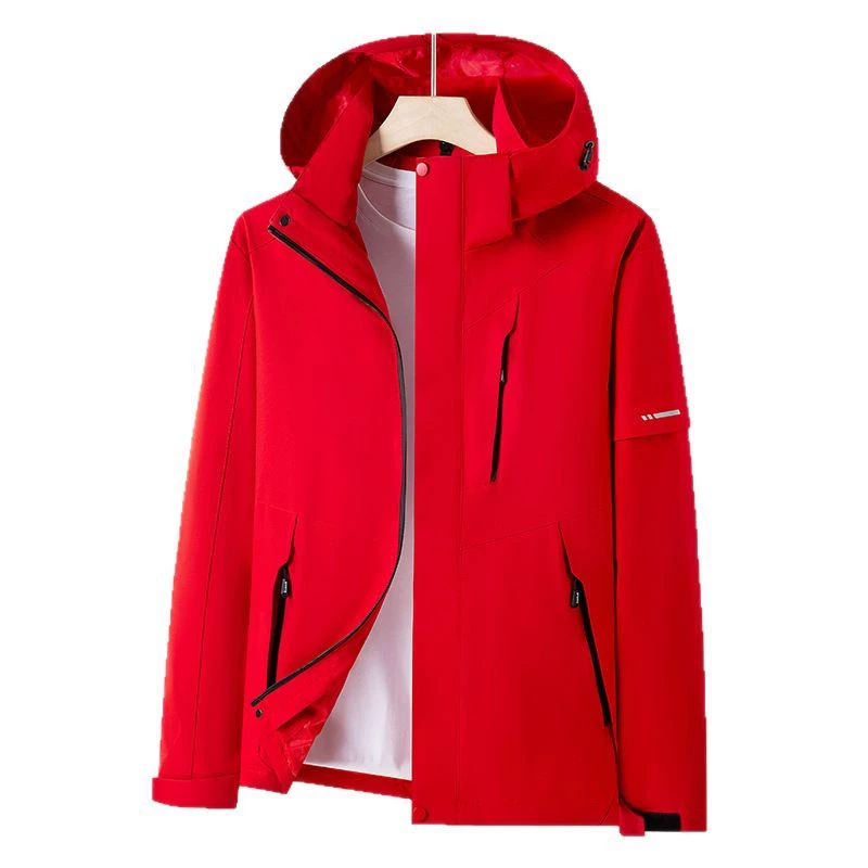 Spring autumn black red windproof waterproof jacket for men and women, 2025 years