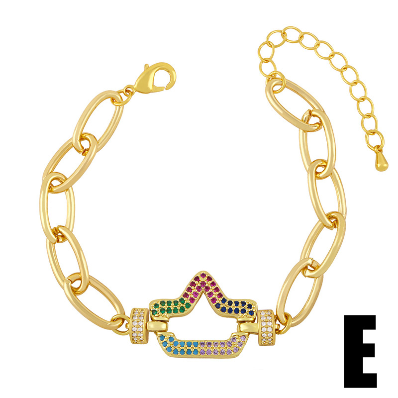 Women's Simple Colored Diamond Bracelet Thick Chain Hip-hop Girlfriends Bracelet display picture 3