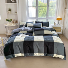 Minimalist Aloe Cotton Four-Piece Set for Student Dormitory Three-Piece Flocked Sheet Set Bedding Supplies Nantong Cross-Border