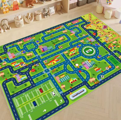 Avtomobil döşəmə paspasları — Education, Living Room Floor Mat, Stain-Resistant - parking-lot-mat-9-80120cm-crystal-velvet