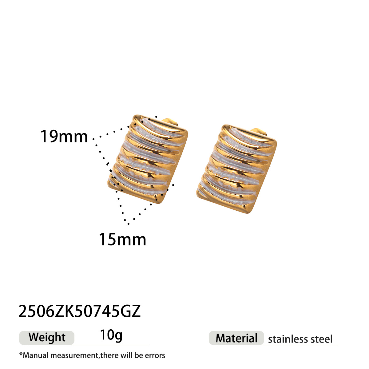 Taena Pendientes de acero inoxidable europeos y americanos, lujo ligero, alta calidad, línea de rayas de oro de 18k, pendientes irregulares, modelos calientes