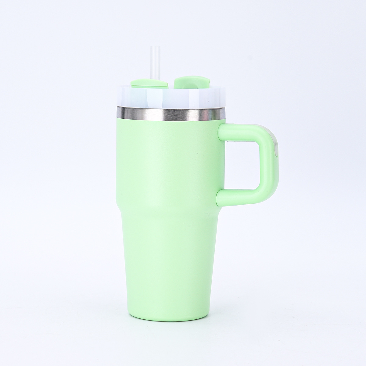 Vaso térmico 20oz para coche, acero inoxidable 304 con asa y pajilla