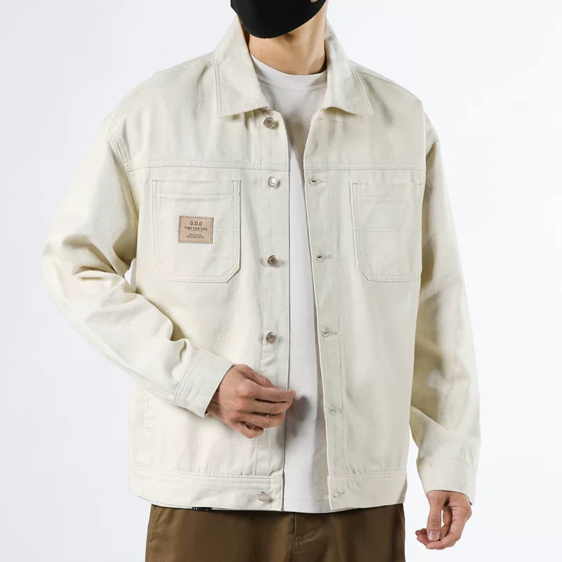 Demi-season denim cotton jacket, oversize
