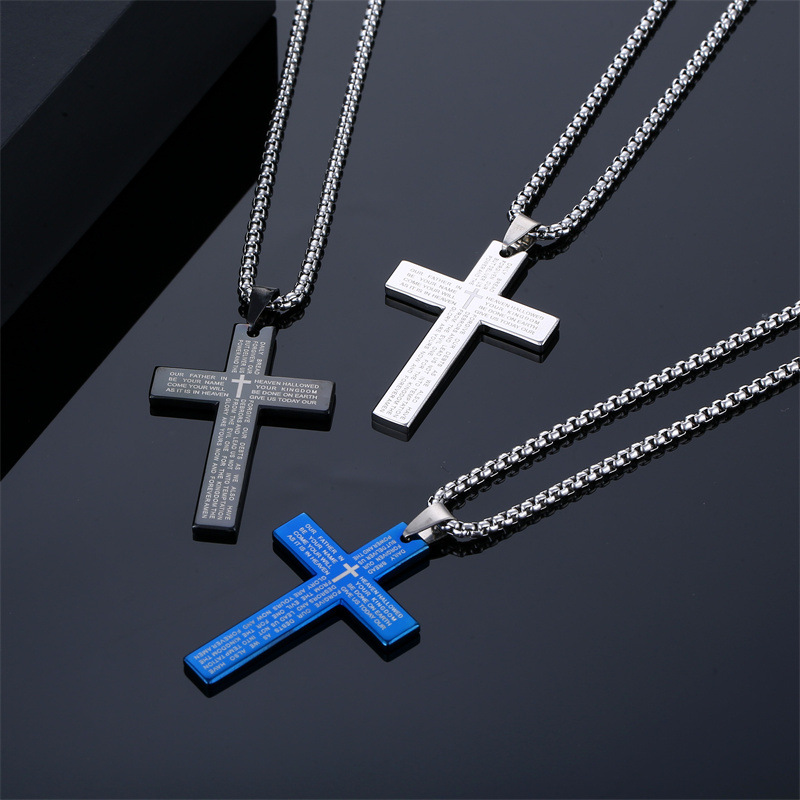 Fashion Cross Stainless Steel Titanium Steel Plating Pendant Necklace 1 Piece display picture 1