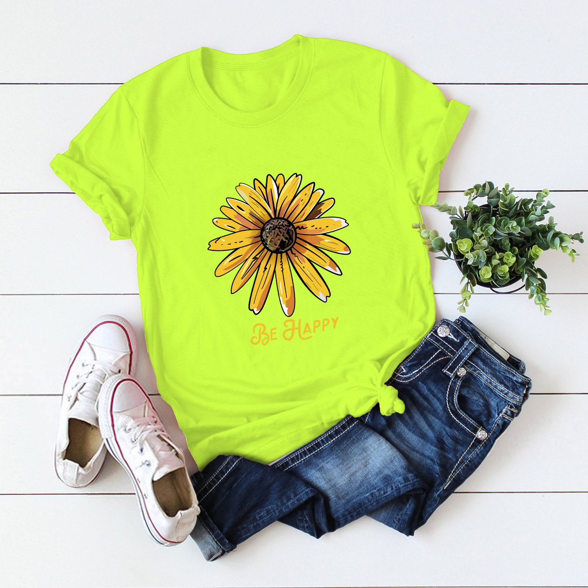 Women's T-shirt Short Sleeve T-shirts Printing Fashion Flower display picture 2