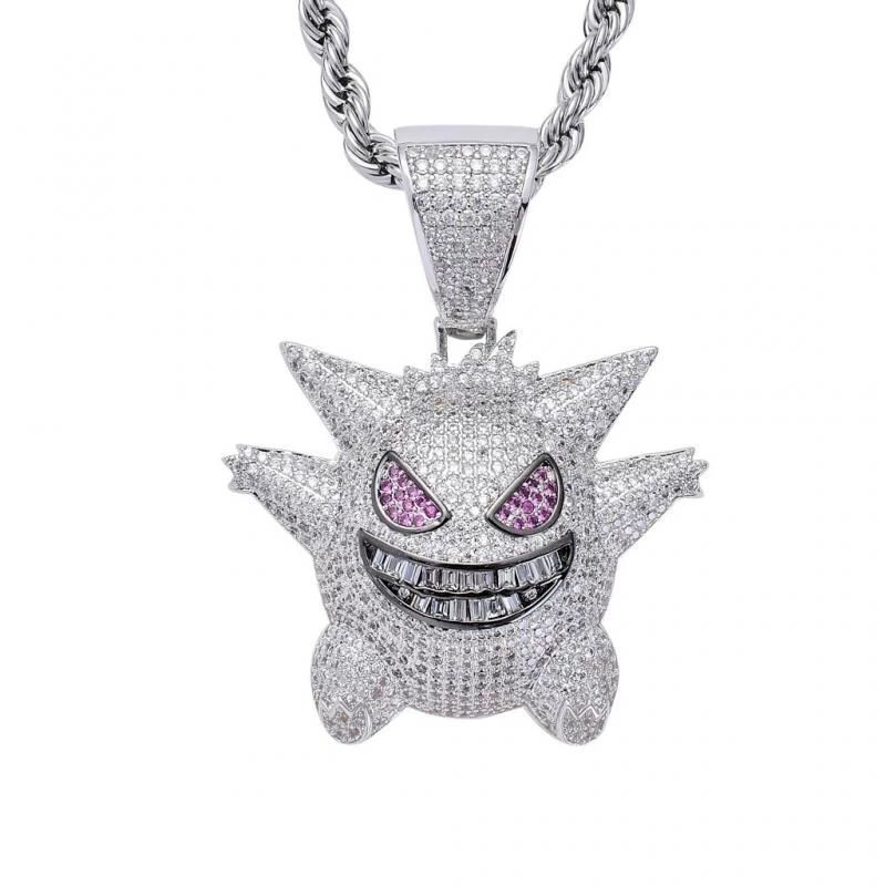 Xinghe europea y americana personalizada anime GENG fantasma elfo suéter cadena colgante mascota monstruo diamante incrustado hip hop collar al por mayor