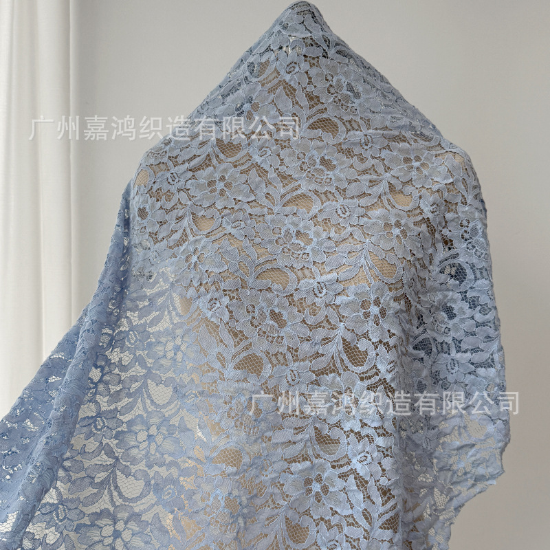 Tejido de encaje suave de algodón de brocado para hacer falda, vestido de color multicolor en stock, fabricante