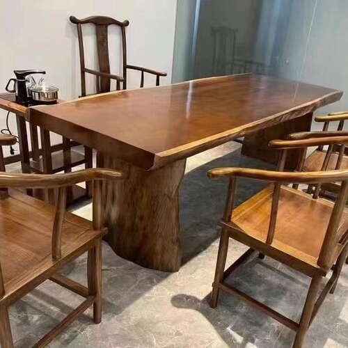 Modern Chinese-style solid wood large board tea table set, including tea utensils, home use Zen-style solid wood whole board office furniture