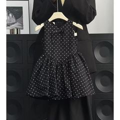 女の子の波点ワンピース2025夏の新型ベストワンピース子供のお姫様ワンピースが国境を越えて代行された