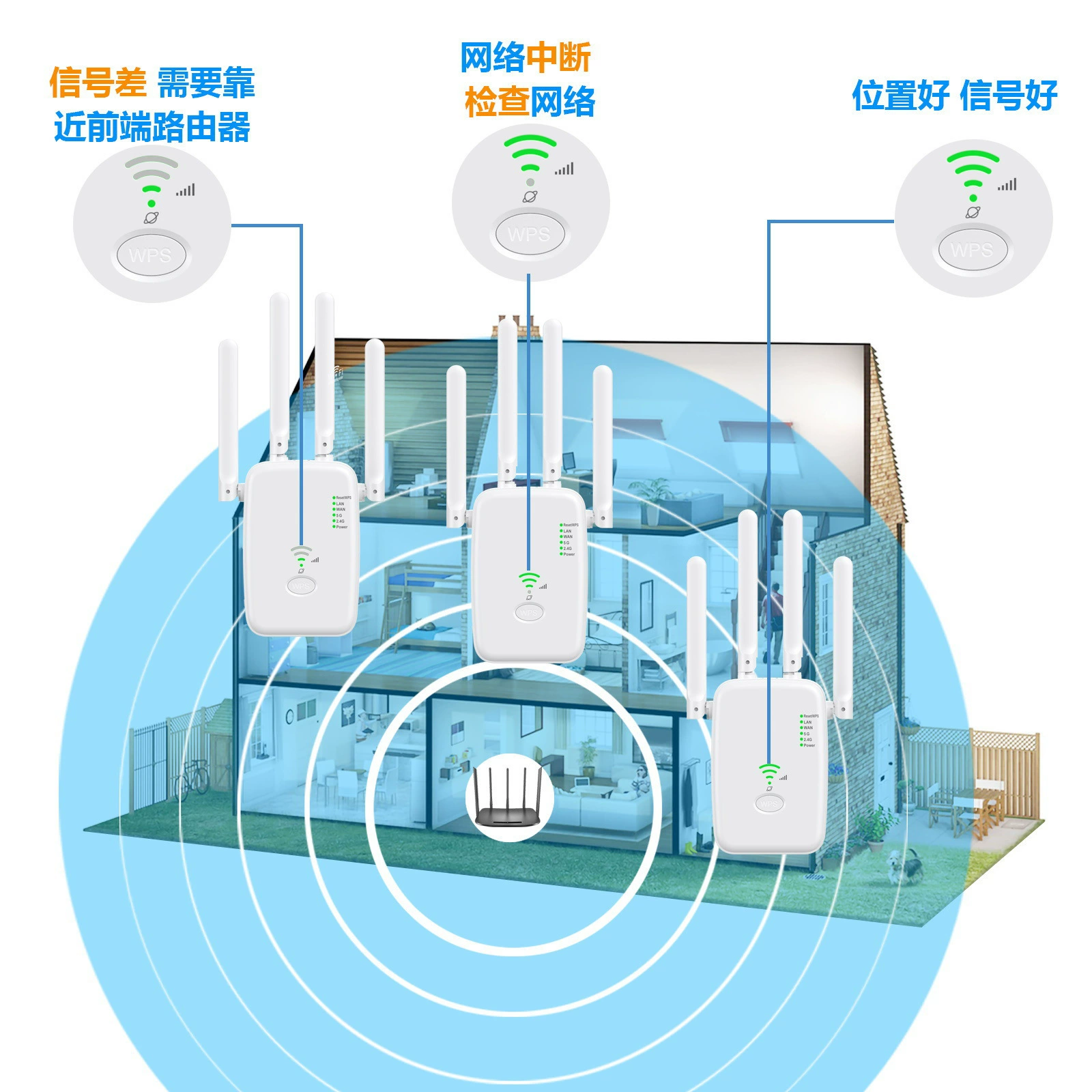 Новый усилитель сигнала Wi-Fi 2.4G 5G беспроводной маршрутизатор AC1200M, сеть расширена, домовая стена пропускает