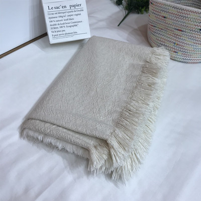 Foreign trade Nordic Cotton and hemp tassels Blanket knitting Blanket Solid Blanket Leisure blanket Beach towel wholesale On behalf of