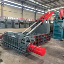 160吨卧式废旧小型金属压块机 铁销废铁铝销易拉罐油桶铜屑金属压