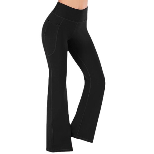 Women's High-Waisted Wide-Leg Pants for Fashionable Yoga, Can Be Worn Outside, Model XY452, Tight Fit