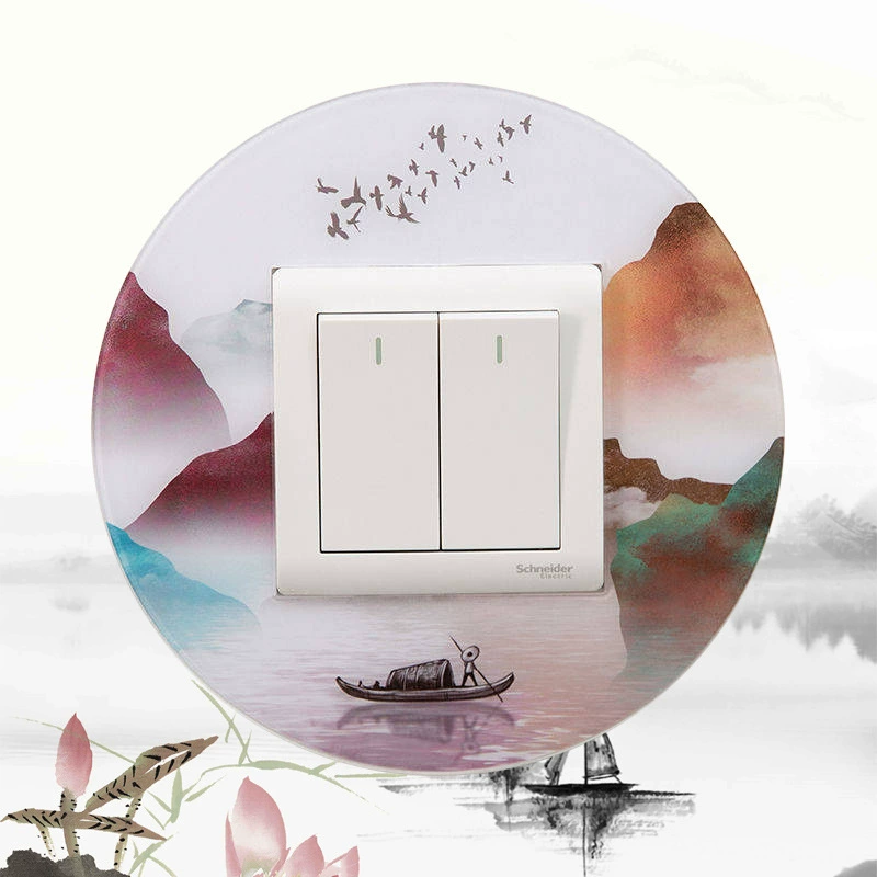 Acrylic switch key on wall, protective case, decorations, creative round jewelry, simple and elegant design