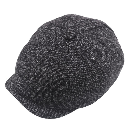 Autumn and winter plus velvet beret men's octagonal hat cotton warm forward hat British style adjustable large head circumference newsboy hat