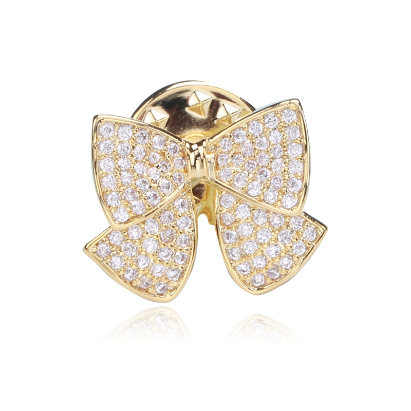 Elegant Glam Bow Knot Copper Plating Inlay Zircon Women's Brooches display picture 2