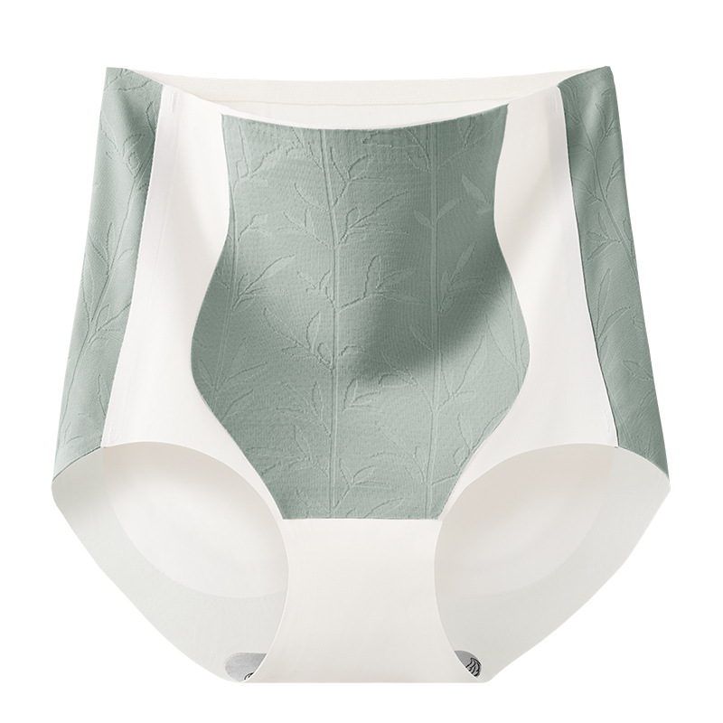 Hielo de seda jacquard abdomen cintura alta glúteos calzoncillos sin costuras calzoncillos anti-pellizco glúteos antibacterianos entrepierna pantalones de vientre calzoncillos de mujer