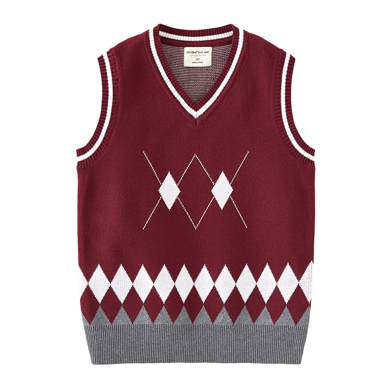 V-V-cuello DE LOS NIÑOS punto camisa chaleco 2023 estilo coreano ropa de los Niños Estudiantes y niñas suéter chaleco al por mayor