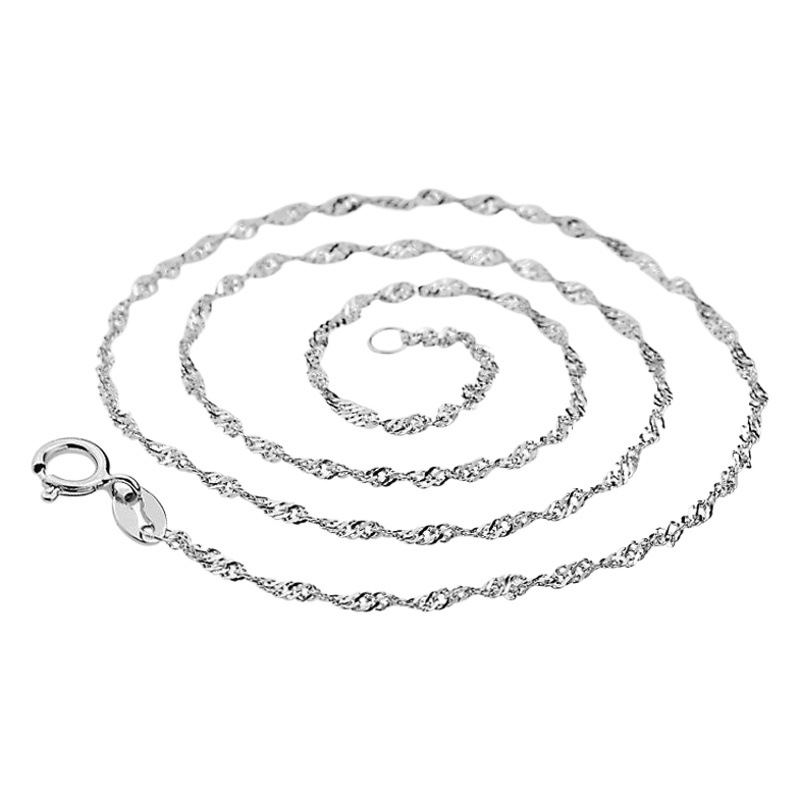 Wholesale single chain silver jewelry box chain water wave chain Girl Necklace tide silver plated platinum all over the Sky star ingot chain generation hair