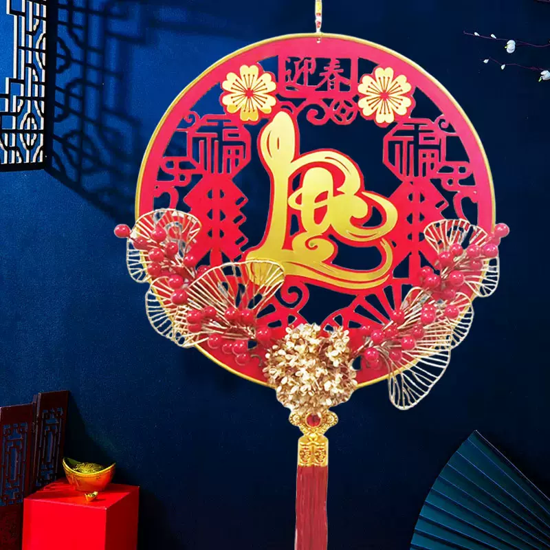 越南专供电动摇头财神爷挂件立体挂饰创意财神到春节背景挂画摆件