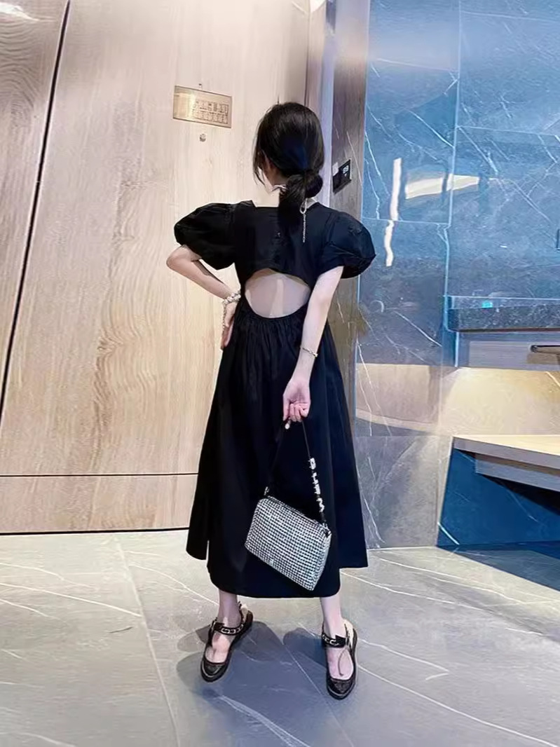 Vestido de niña verano 2024 nuevo estilo falda para niños medianos y grandes, vestido de verano delgado para niñas, vestido largo para niños de moda occidental