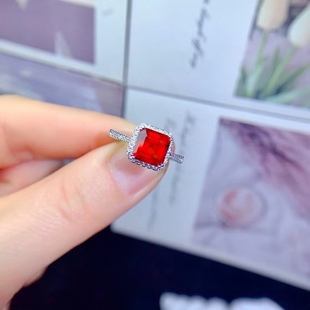 925 Silver Set Natural Fanta Stone Ring Simple Fashion Hot Selling Main Stone 7