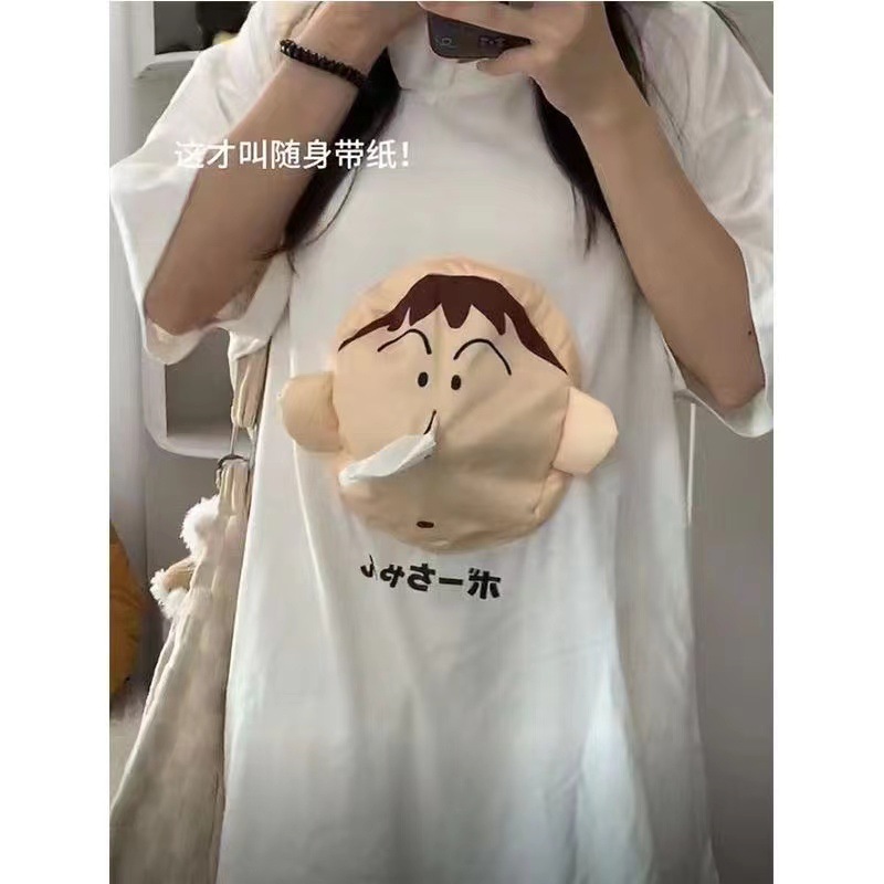Same Style for Men and Women [Portable Tissue Paper] Pure Cotton Short-Sleeved Dumb Tissue Paper Short-Sleeved T-Shirt Fun and Interesting Innovative T-Shirt Trend