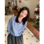 v领加厚宽松新款毛衣