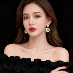 莫奈花园巴洛克珍珠耳钉女小众设计感独特气质耳环高级感轻奢耳饰