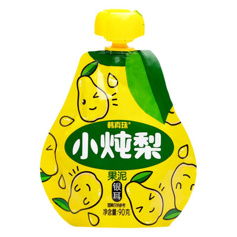 Новинки 26 марта: Маленькое грушевое пюре Han Zhenzhu (90 г/упаковка) — детское пюре из мушмулы и кумквата.