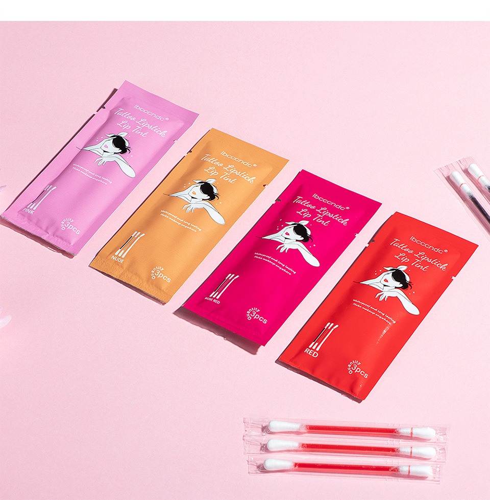 ibcccndc's new 3-pack pocket cotton swab lip gloss velvet matte portable cotton swab lipstick undefined