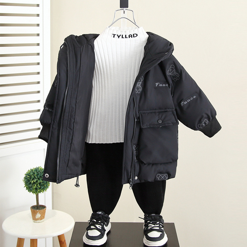 6871 chaqueta de plumón para niños invierno 2024 nueva ropa para niños ropa de pan gruesa y desechable ropa de invierno para bebés pato blanco