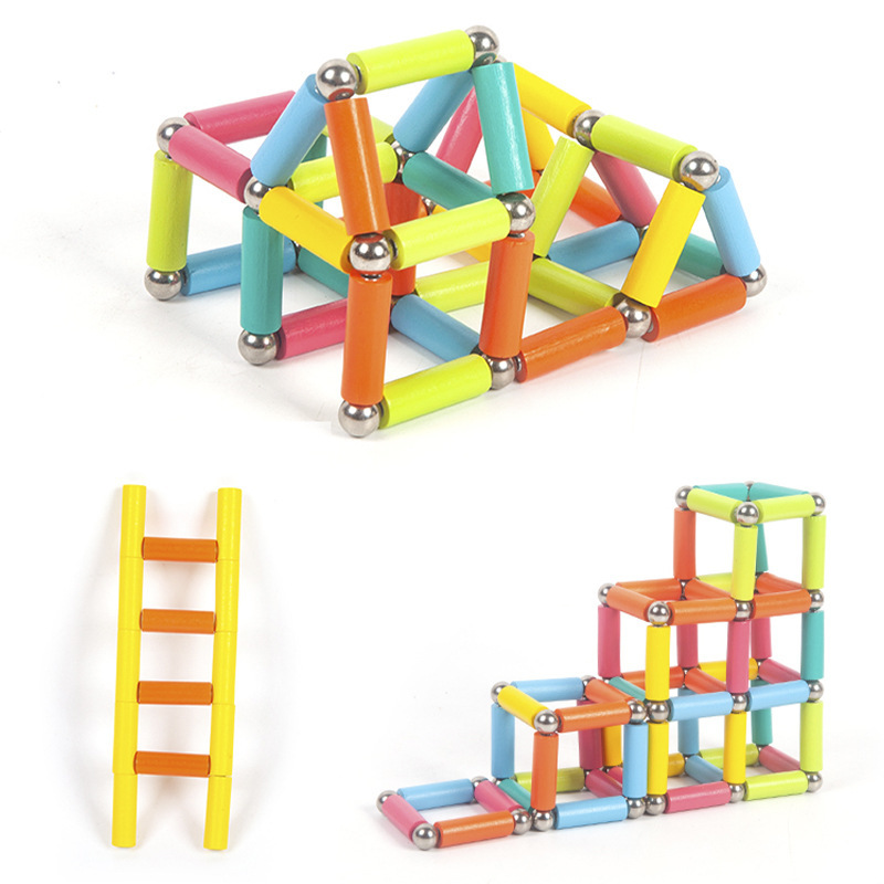 Variedad de palos magnéticos, piezas magnéticas para niños, bloques de construcción, rompecabezas, regalo educativo para niñas, juguete para bebés de 2 años