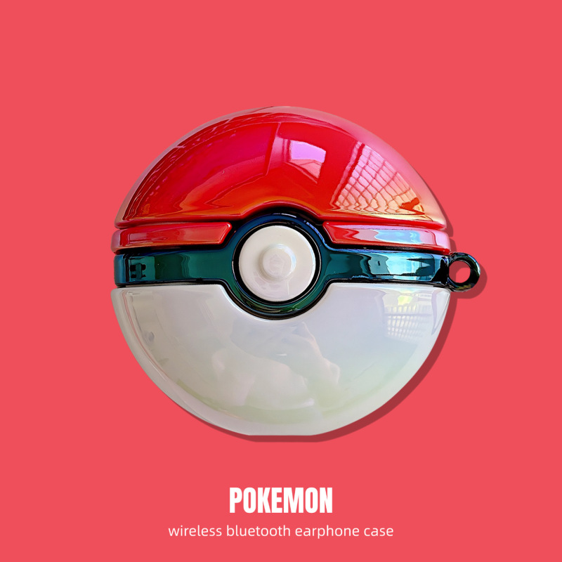 Electroplated Poke Ball Case Suitable for Apple AirPods 4, Pro 3, Second Generation, Third Generation, Bluetooth Earphone Case, Fourth Generation