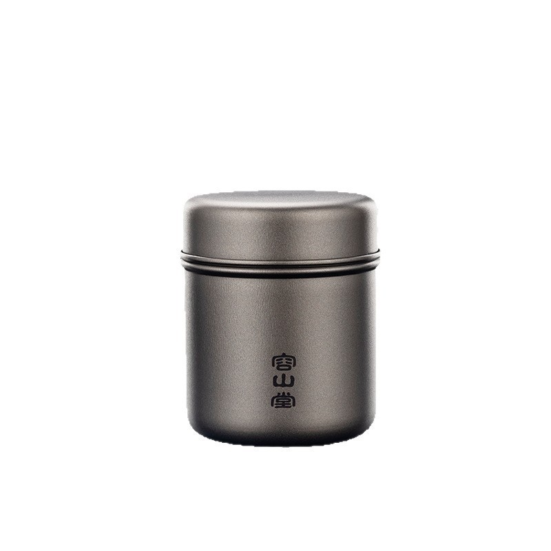 Rongshantang 純チタン旅行茶缶小型ポータブル茶箱空箱茶保存缶ポータブル小型茶缶|undefined