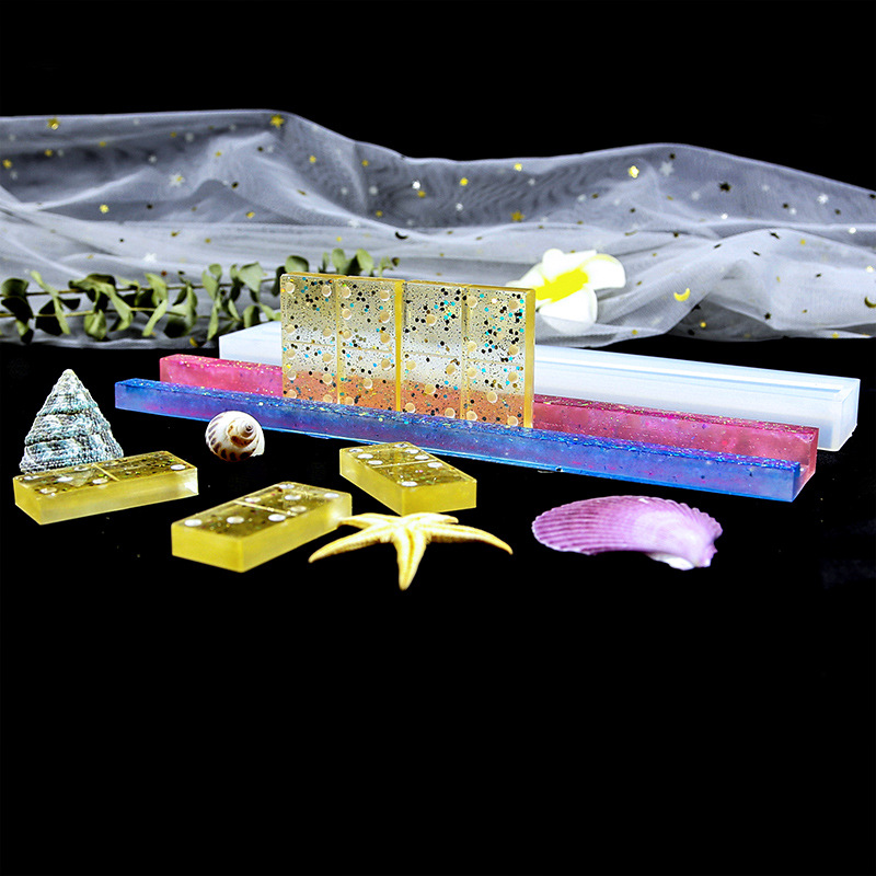 Crystal Drop Glue Domino Bracket Pai Gow Dominica Storage Rack Box Storage Resin Silicone Mold DIY Creative
