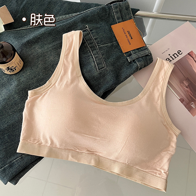 Sling para mujer Sujetador de verano de una pieza con almohadilla para el pecho, chaleco trasero de belleza, ropa interior sin costuras, tirantes finos con posavasos