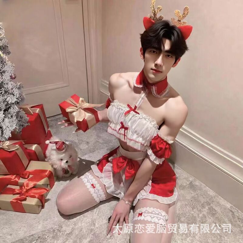 Lobe Sexy Intimates Men's Christmas Outfit Sexy Valentine's Day Pajamas Suit Passionate Temptation Uniform Pure Desire