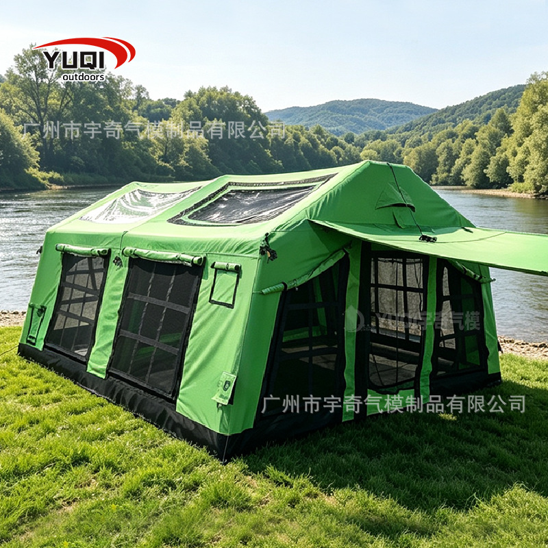 17.2 square meters outdoor camping quick-open inflatable tent, portable Oxford cloth inflatable tent for travel, camping canopy tent